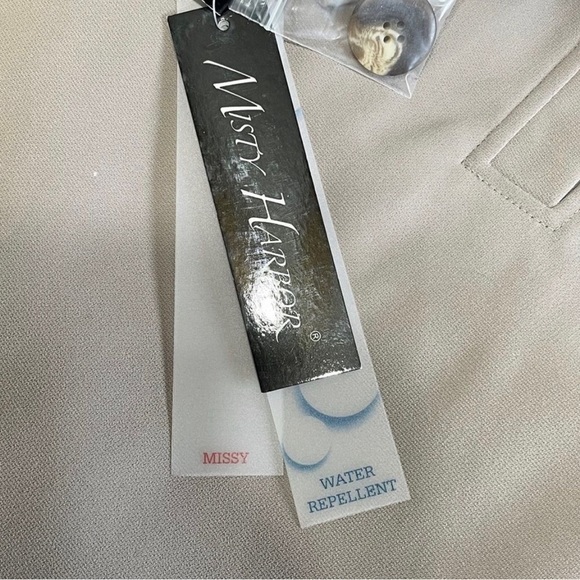 MISTY Harbor Water Repellent Button Down Trench Coat Taupe Size 10 Missy NWT - Picture 11 of 16